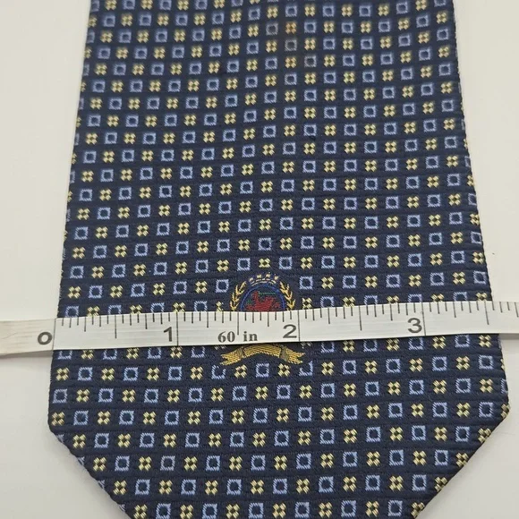 Tommy Hilfiger | Navy Printed Silk Tie - Picture 6 of 6